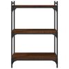 vidaXL Bookcase Brown oak Engineered wood, metal Medium Adjustable Feet