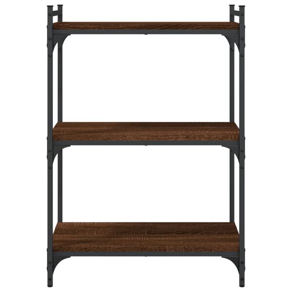 vidaXL Bookcase Brown oak Engineered wood, metal Medium Adjustable Feet