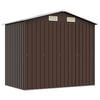 vidaXL Garden Shed Brown Galvanized Steel Large Durable Garden Shed
