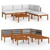 vidaXL Garden Lounge Set Cream white Solid acacia wood Large Modular