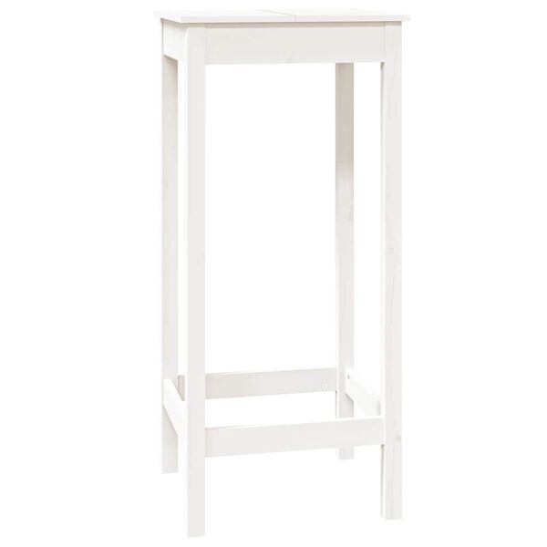 vidaXL Bar Table White Solid pine wood Medium Decorative Inlays