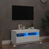 vidaXL TV Cabinet with LED Lights White 31.5x13.8x15.7"
