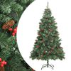 vidaXL Artificial Hinged Christmas Tree Green PVC, Metal Large