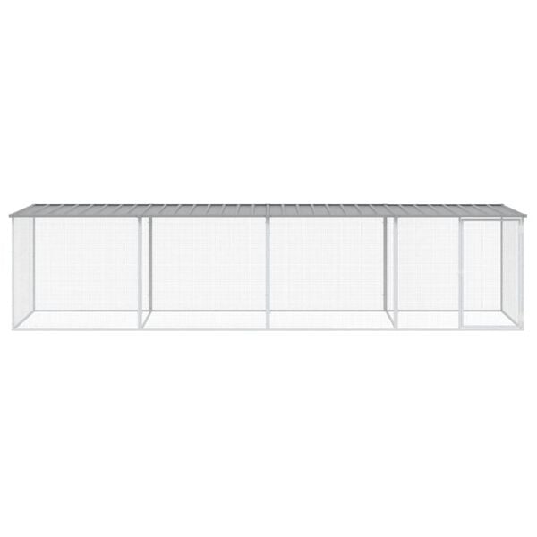 vidaXL Chicken Cage with Roof Light Gray 158.7"x38.6"x35.4" Galvanized Steel