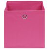 vidaXL Storage Box Set of 10 Pink Non-woven fabric (100% polyester)