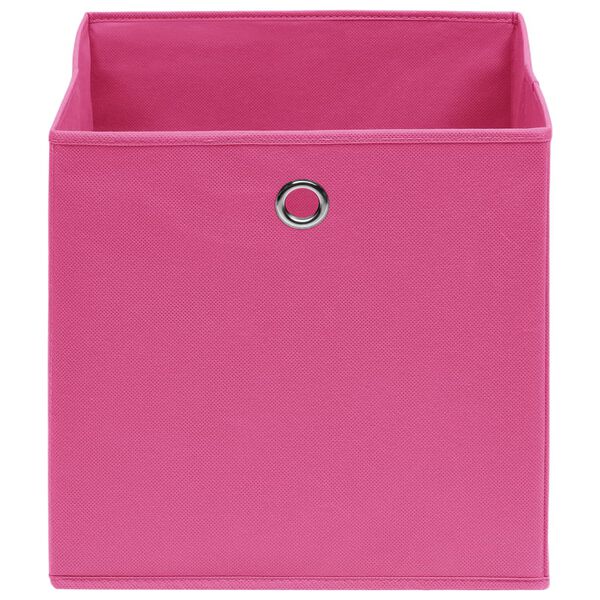 vidaXL Storage Box Set of 10 Pink Non-woven fabric (100% polyester)