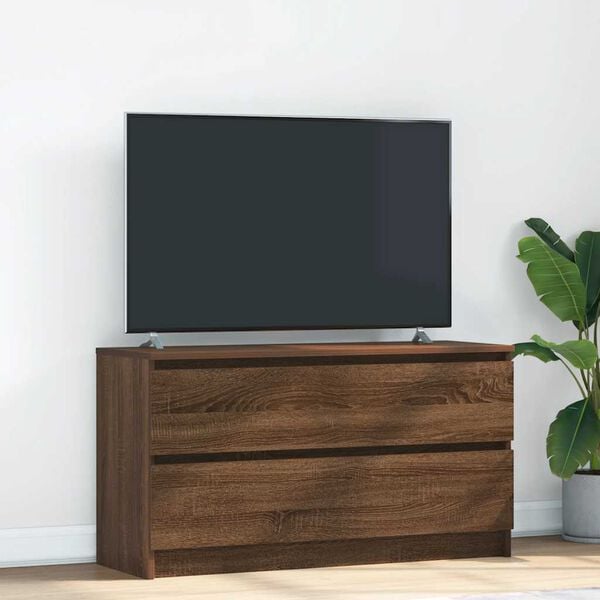 vidaXL TV Cabinet Brown Oak Engineered Wood TV Cabinet Rectangular