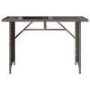 vidaXL Garden Table Grey PE rattan, powder-coated steel, tempered glass