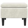 vidaXL Stool Cream Velvet (100% polyester), rubber wood Compact Footrest