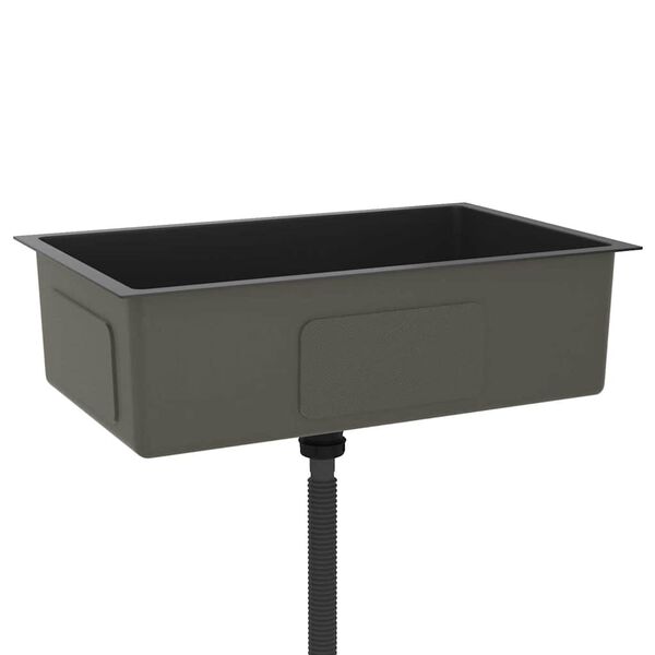 vidaXL Handmade Kitchen Sink Black Stainless Steel