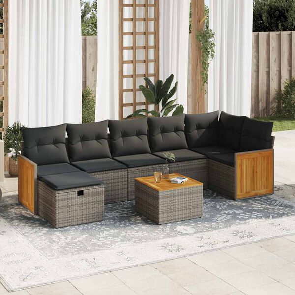vidaXL Garden Sofa Set Grey