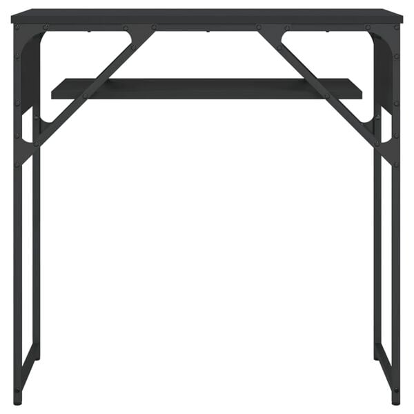 vidaXL Console Table Black Engineered wood, metal 29.5x11.8x29.5 in