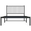vidaXL Bed Frame Black Powder-Coated Steel Twin Bed Frame Rectangular