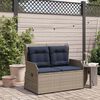 vidaXL Garden Bench with Cushion Gray Poly rattan