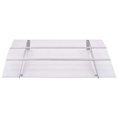 vidaXL Door Canopy Silver and Transparent 47.2"x35.4" Polycarbonate
