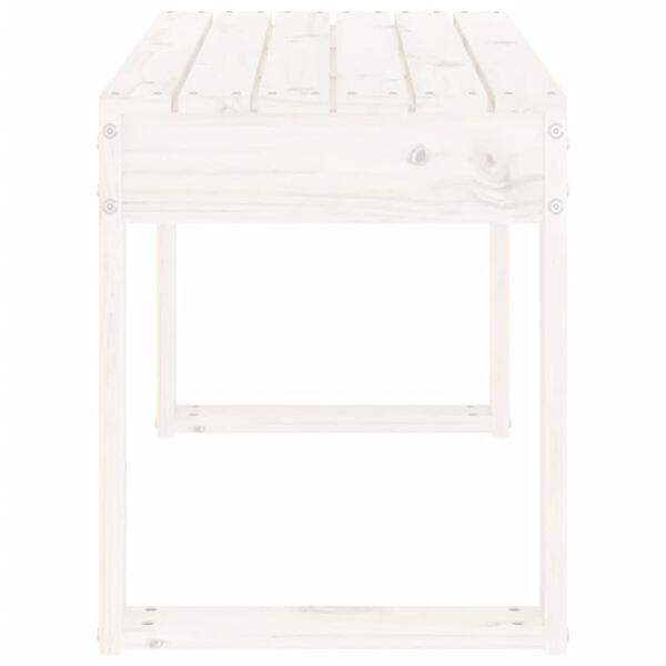 vidaXL Garden Bench White Solid Pine Wood 2-Seater Durable