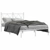 vidaXL Bed Frame White Powder-Coated Steel Small Double Bed Frame