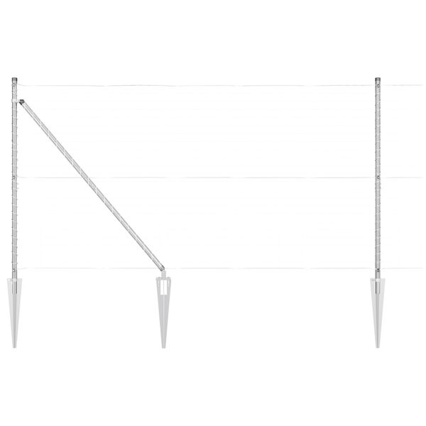 vidaXL Fence Posts Manual 7 pcs Silver Ø32mm 160 cm Galvanized steel