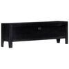 vidaXL Tv Cabinet Black Solid mango wood Medium Tv Cabinet Rectangular