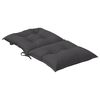 vidaXL Lowback Chair Cushion Set of 4 Melange Anthracite 100% Polyester