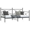 vidaXL Daybed With Trundle Black Steel 42.1 x 79.9 in