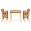 vidaXL Garden Dining Set Teak Solid Teak Wood 5 Piece Set Durable
