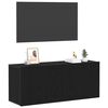 vidaXL TV Cabinet Set Wall-mounted Black Oak 39.37 x 11.81 x 16.14 in