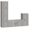 vidaXL TV Cabinet Set Set of 4 Grey Sonoma Engineered Wood