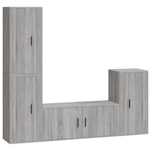 vidaXL TV Cabinet Set Set of 4 Grey Sonoma Engineered Wood