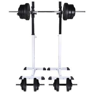 vidaXL Barbell Squat Rack with Barbell and Dumbbell Set 133.4 lb (90363+90375)