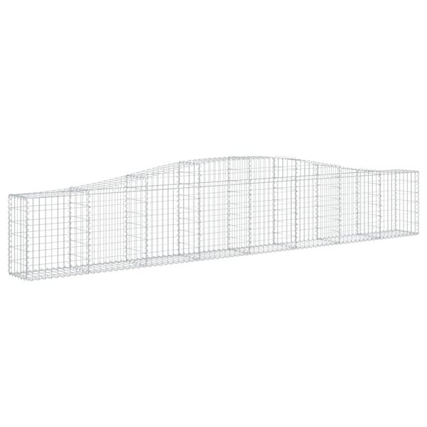 vidaXL Gabion Basket Set of 10 Silver Galvanized iron