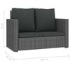 vidaXL Sofa Set Grey and dark grey PE rattan, powder-coated steel