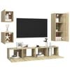 vidaXL TV Cabinet Set Set of 5 Sonoma oak Engineered wood Medium