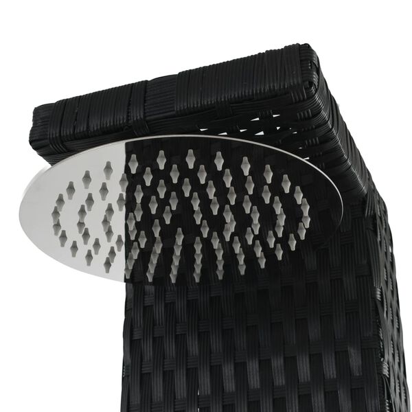 vidaXL Garden Shower Black Poly Rattan, WPC (Wood-Plastic Composite)