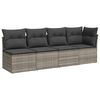 vidaXL Garden Sofa Set Grey PE Rattan Large Adjustable Armrests