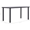 vidaXL Dining Table Black and Concrete Grey MDF, Metal 55.1 x 27.6 in