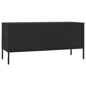 vidaXL TV Cabinet Black Steel Medium Adjustable Feet TV Cabinet