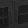vidaXL TV Cabinet Black Steel 41.3 x 13.8 x 19.7 in Levelers