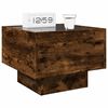 vidaXL Bedside Table Smoked Oak Engineered Wood, Glass Medium Square