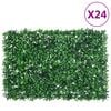 vidaXL Artificial Shrub Leaf Fence Set of 24 Green PE (Polyethylene)