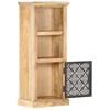 vidaXL Highboard Natural Mango Wood and Black Solid Mango Wood Medium