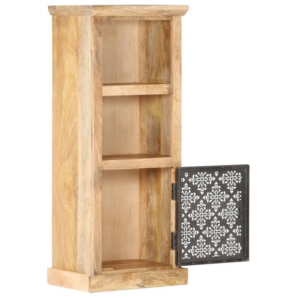 vidaXL Highboard Natural Mango Wood and Black Solid Mango Wood Medium