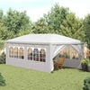 vidaXL Party Tent White Polyethylene 9.8 x 19.7 ft Durable Party Tent