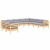 vidaXL Garden Lounge Set Gray, Pine Solid pinewood, 100% polyester