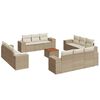 vidaXL Garden Sofa Set Beige, Cream White PE rattan Large