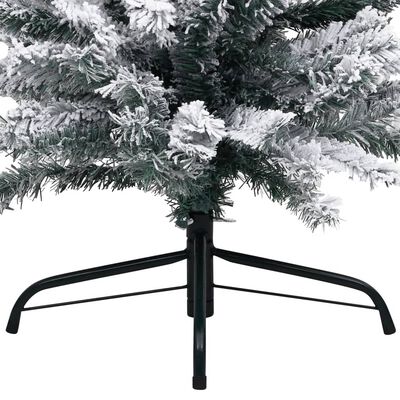 vidaXL Slim Artificial Christmas Tree with LEDs&Ball Set Green 82.7"