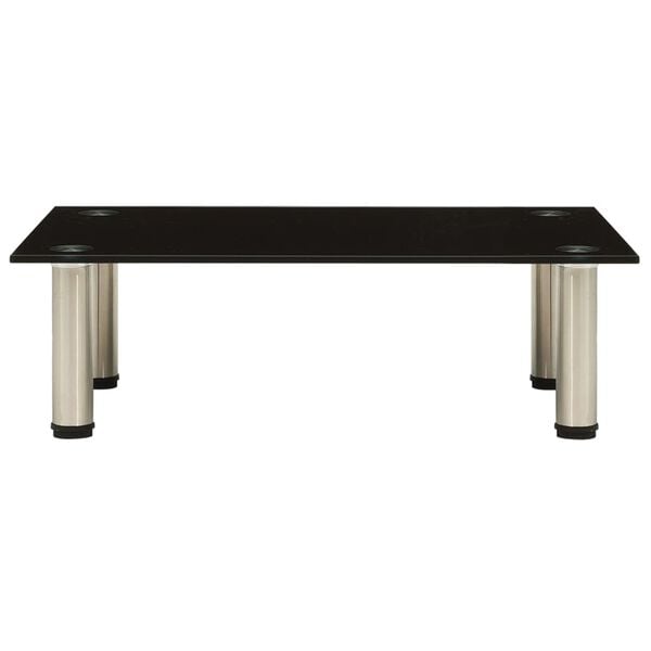 vidaXL TV Stand Black 23.6"x13.8"x6.7" Tempered Glass