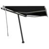 vidaXL Retractable Awning Anthracite Aluminum, 100% Polyester Large