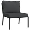 vidaXL Garden Lounge Set Black, Grey Powder-coated steel, fabric Modular