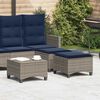 vidaXL Garden Stool Grey PE Rattan, Powder-Coated Steel Standard